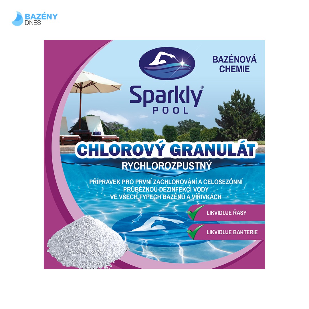 Sparkly pool chlorový granulát 1 kg 2