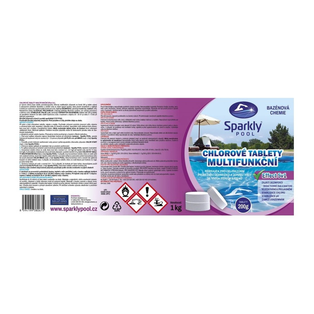 Sparkly POOL Chlortabletten für den Pool 5 in 1 multifunktional 200g 3