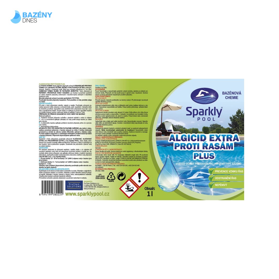Algicid extra proti řasám PLUS 1 l - Stop řasám 3