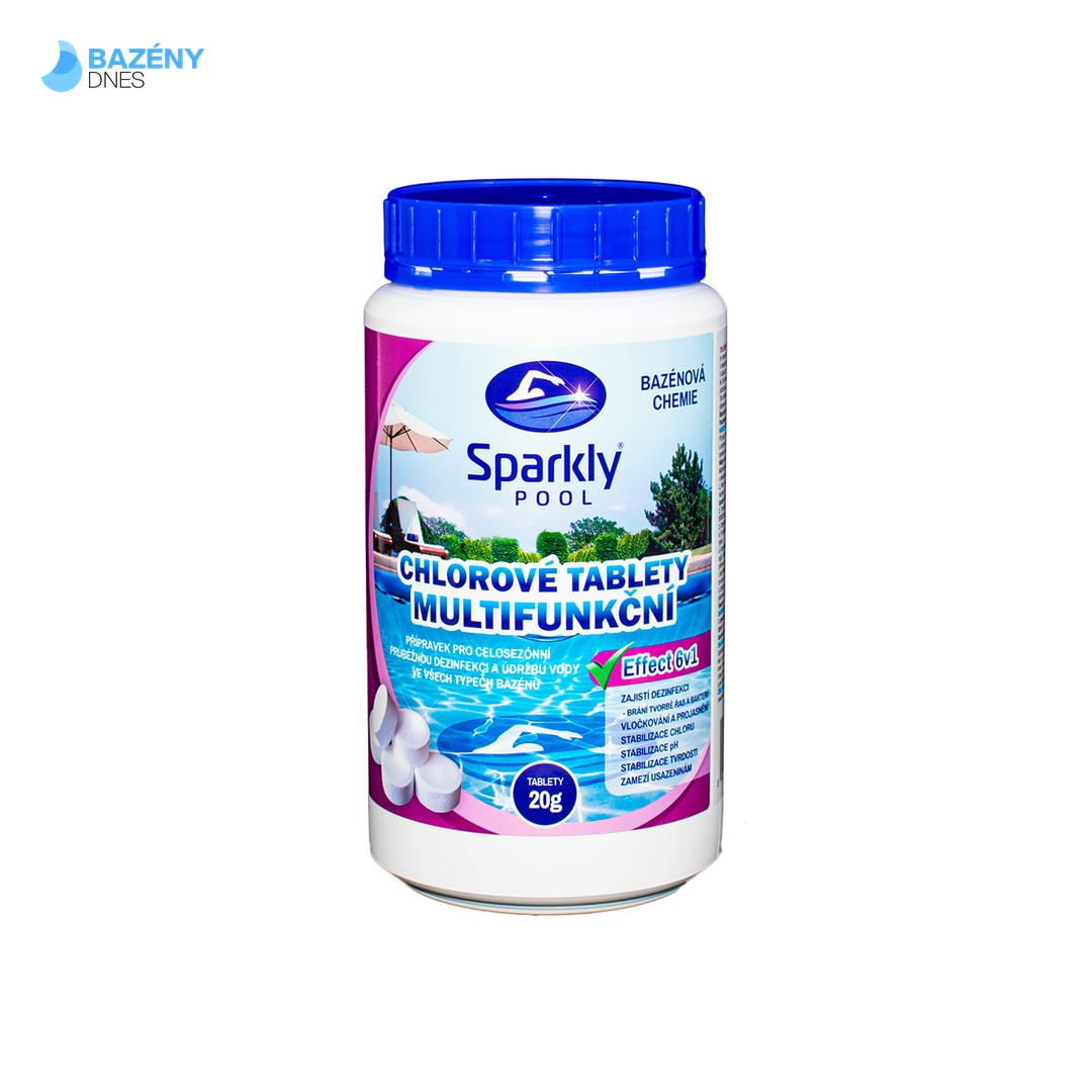Sparkly POOL chlorové tablety do bazénu 6v1 multifunkční 20g 1 kg