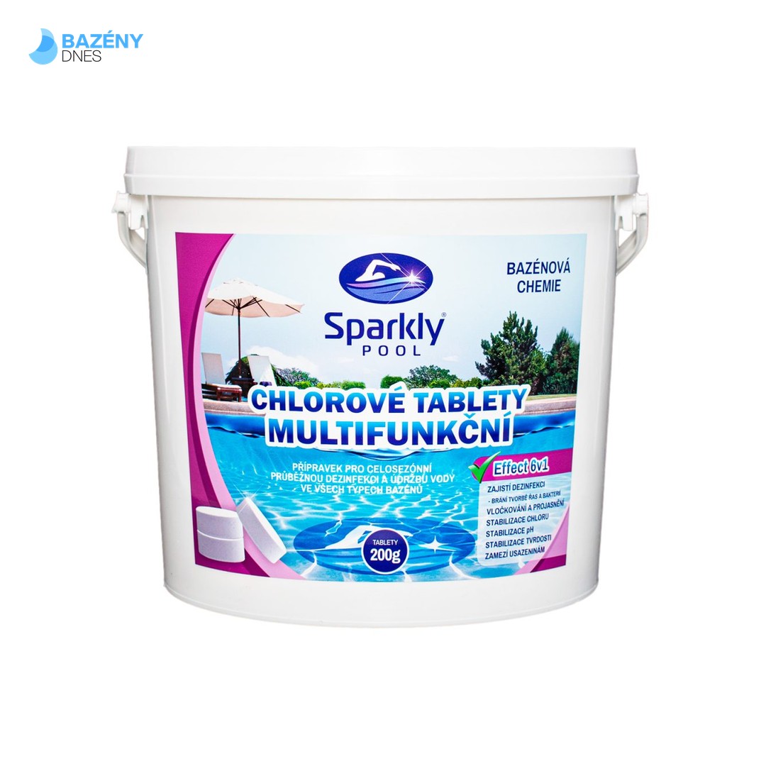 Sparkly POOL chlorové tablety do bazénu 6v1 multifunkční 200 g 5 kg