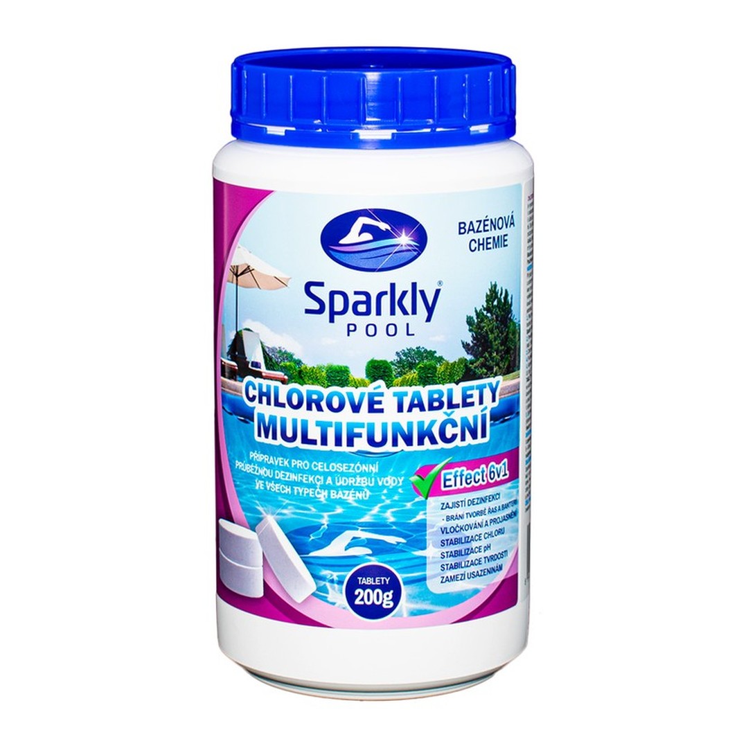 Sparkly POOL chlorové tablety do bazénu 6v1 multifunkční 200 g 1 Kg