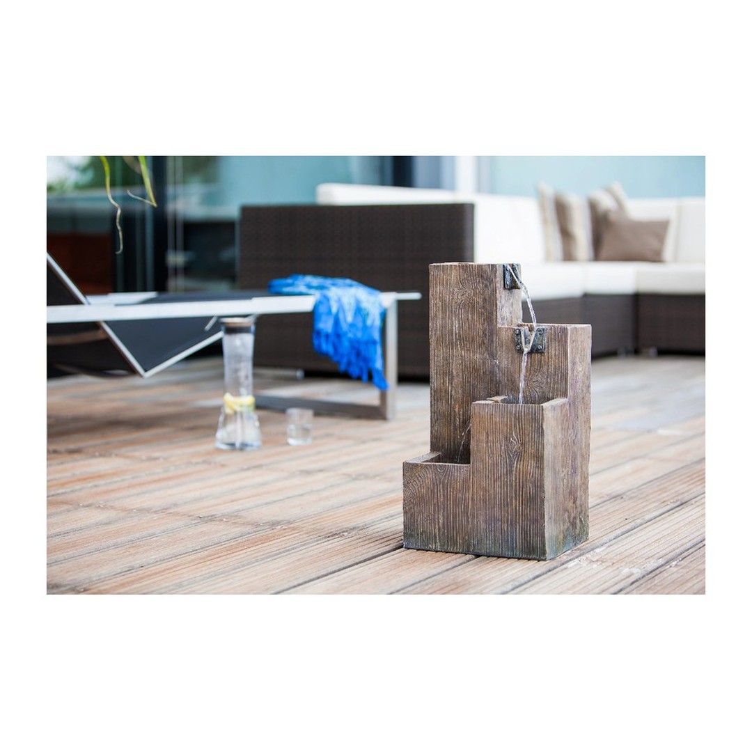 Fontána Heissner STEPS LED, dřevodekor 016647 - 00