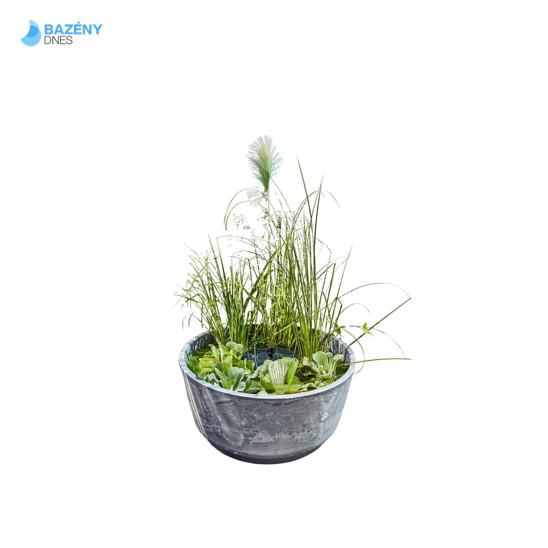 Heissner Aquatopia – solární mini jezírko, 46 × 21 cm, kamenný dekor 015211 - 09 - SL