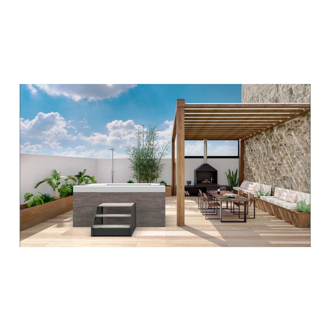 Schůdky Poolex Wood - šedá 2