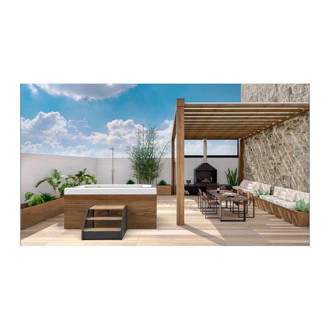 Schůdky Poolex Wood - hnědá 2