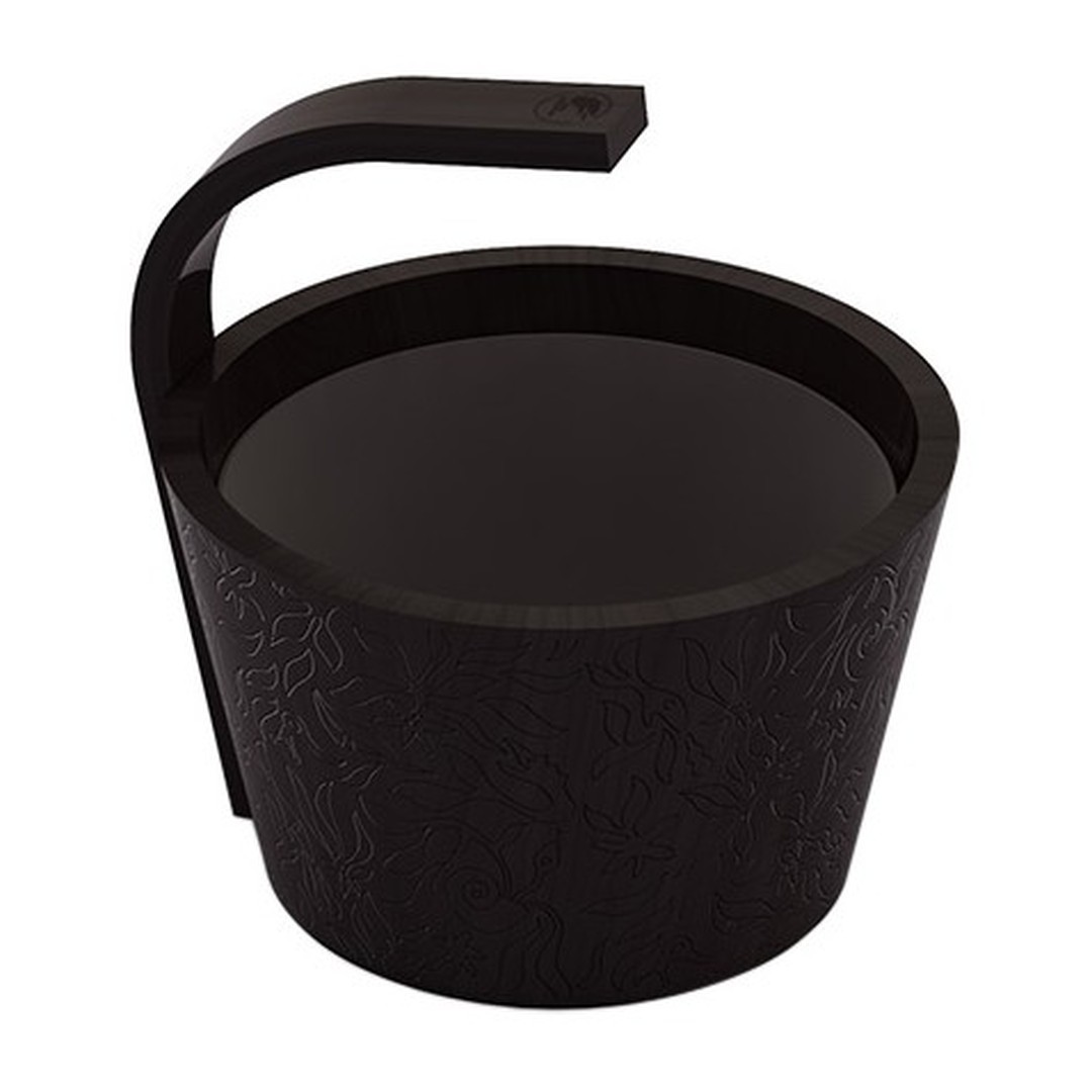 Saunový kbelík s plastovou vložkou 4l - ČERNÁ