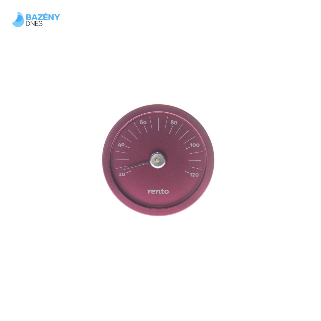 RENTO Teploměr do sauny kulatý - brusinkově červená