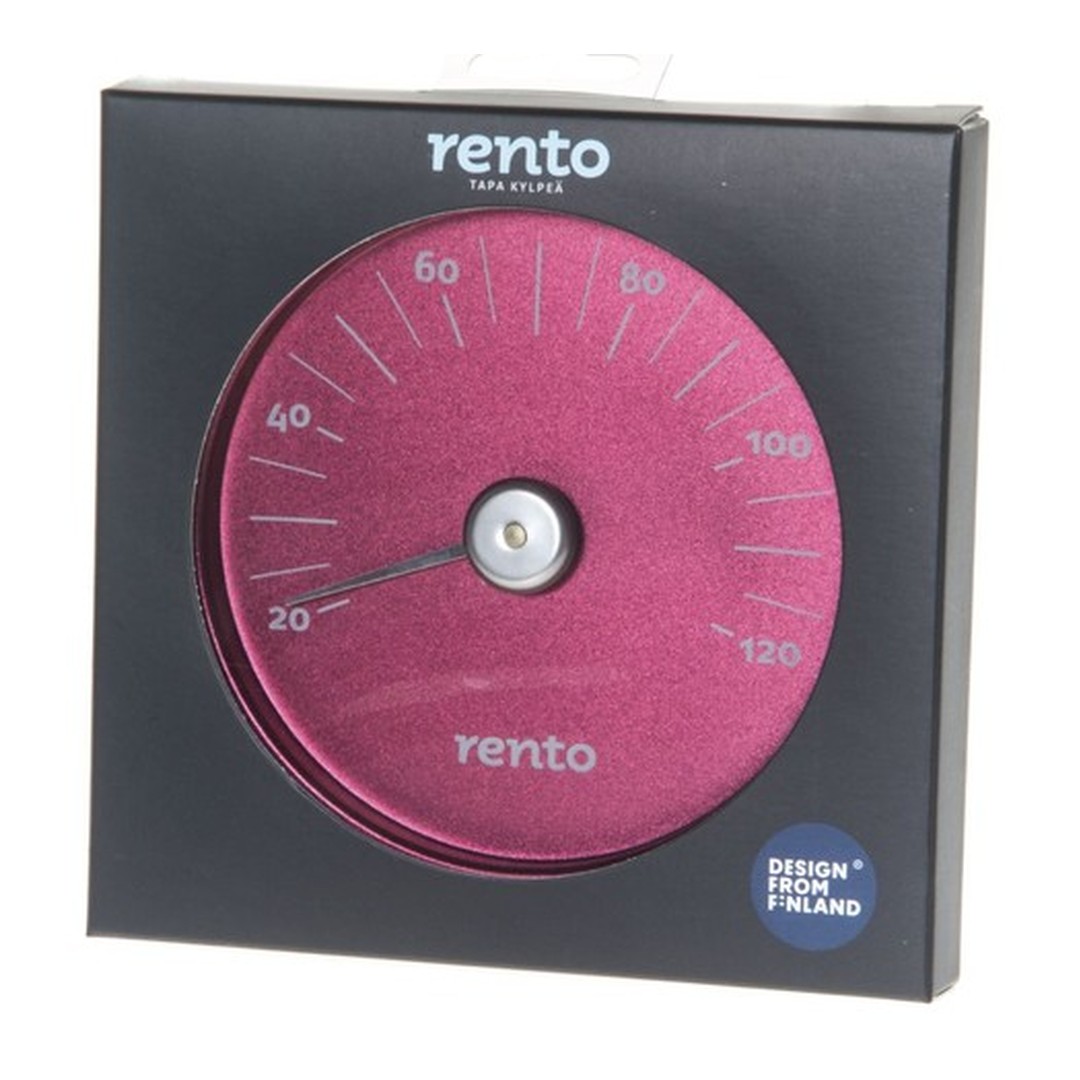 RENTO Teploměr do sauny kulatý - brusinkově červená 2