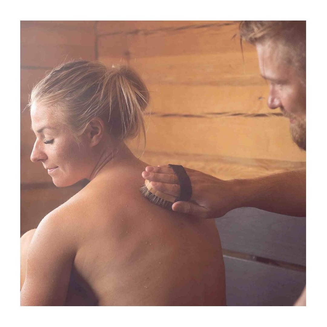 RENTO Saunový kartáč s rukojetí 2v1 Bambus 2