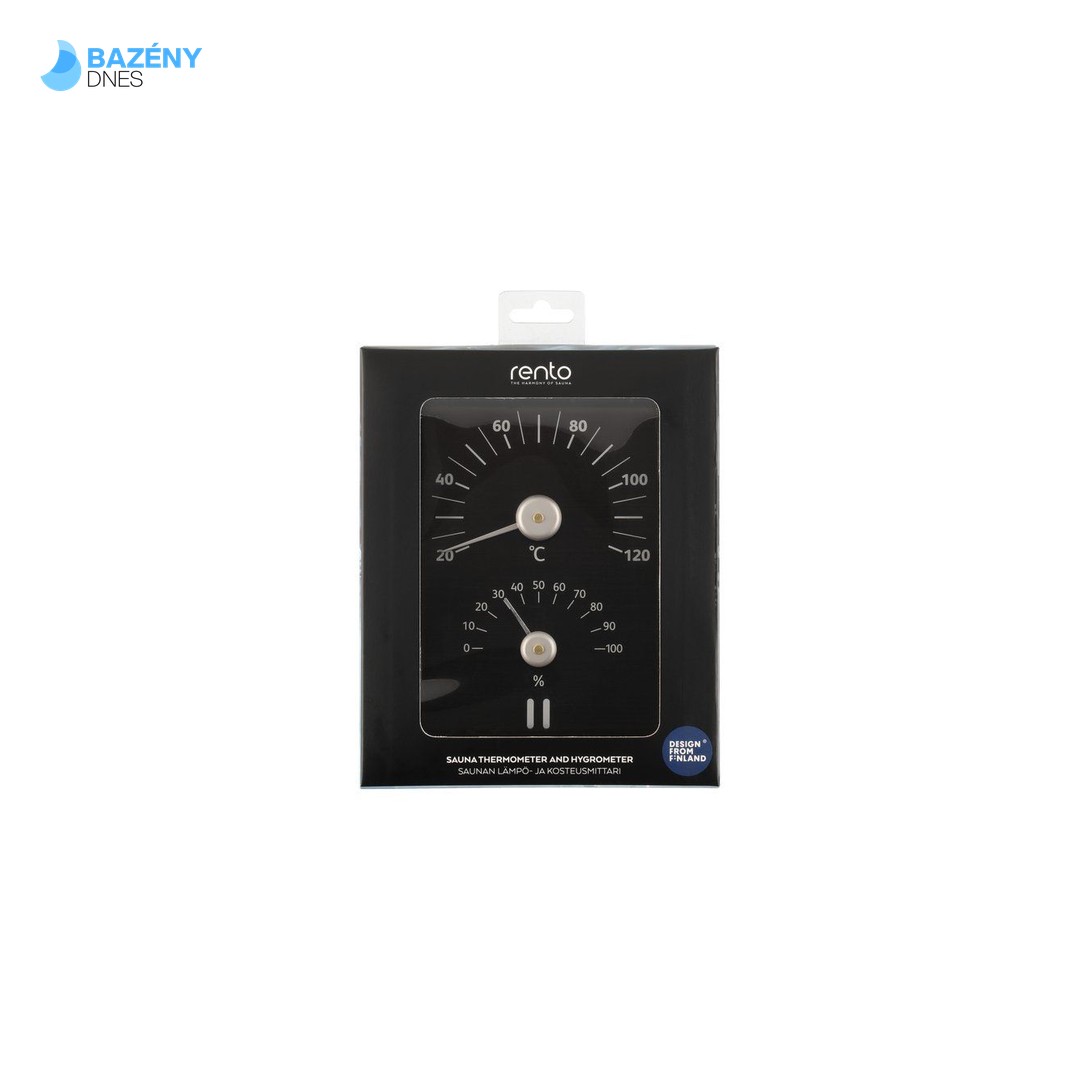 RENTO Teploměr a vlhkoměr AL - dehtově hnědý 2