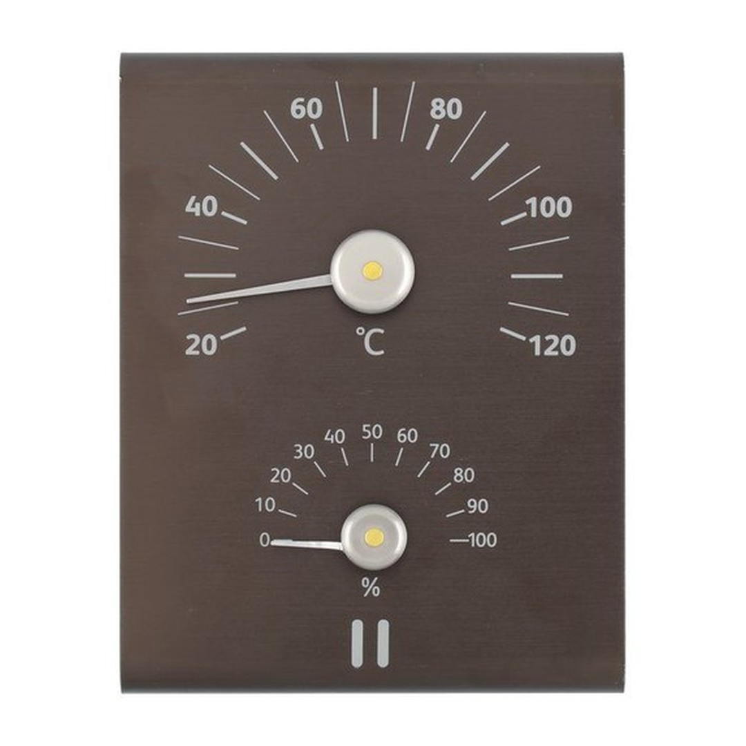 RENTO Teploměr a vlhkoměr AL - dehtově hnědý
