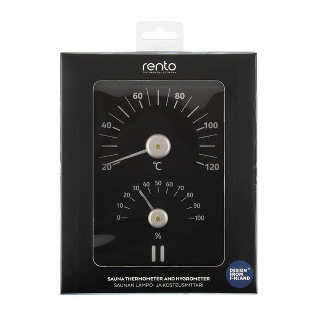 RENTO Teploměr a vlhkoměr AL - dehtově hnědý 2