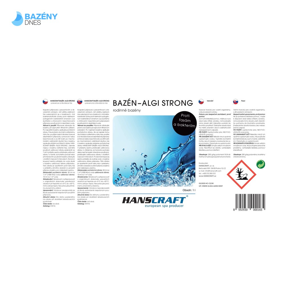 HANSCRAFT BAZÉN - ALGI STRONG - 1 l 2