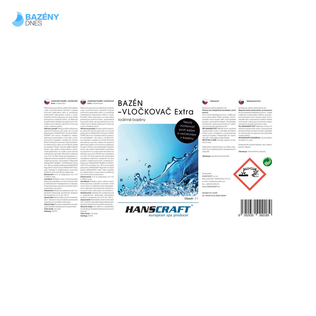 HANSCRAFT BAZÉN - VLOČKOVAČ Extra - 1 l 2