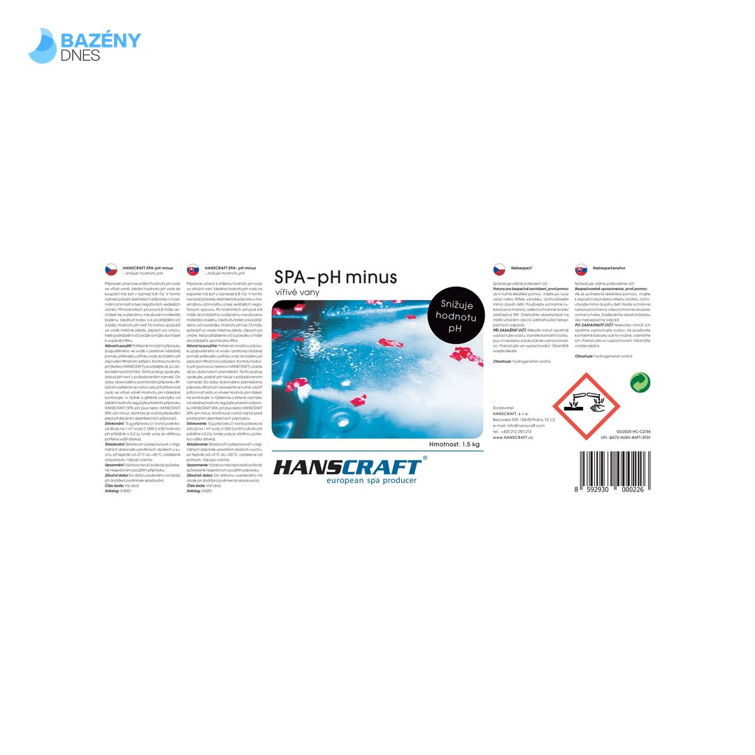 HANSCRAFT SPA - pH minus - 1, 5 kg 2