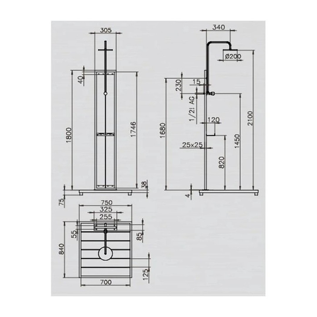 JDEAL Zahradní sprcha Bahama s podstavcem 2