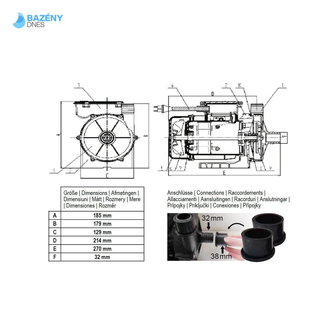 Čerpadlo k pískové filtraci CF SFA 4 - 200W 7