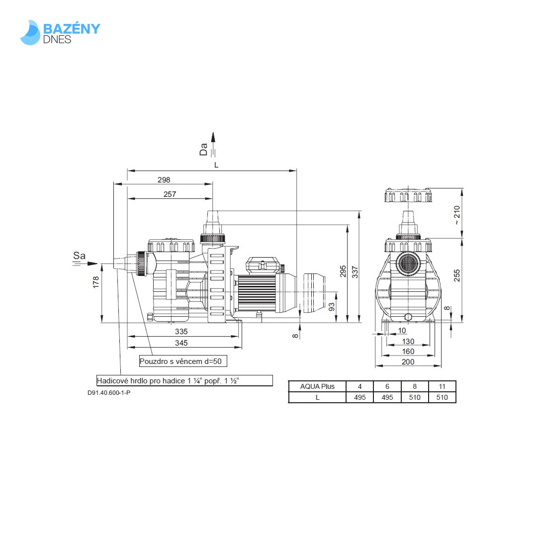 Čerpadlo k pískové filtraci Aqua Plus 6 10