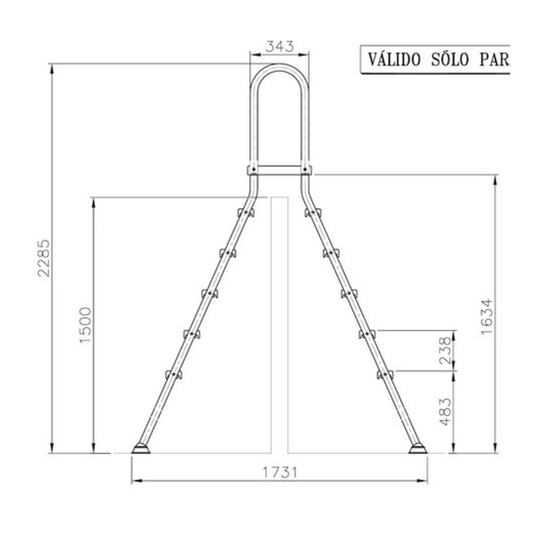 Bazénové schůdky CF 150 cm - nerezová ocel 2