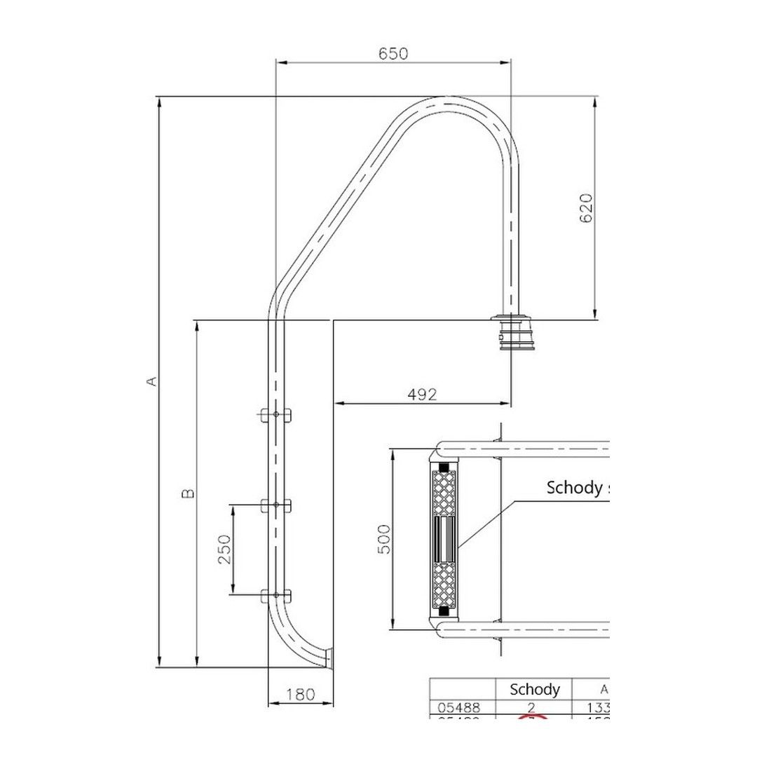 Bazénové schůdky CF (ŠIROKÉ)pro zapuštěné bazény s hl. 120 cm 4