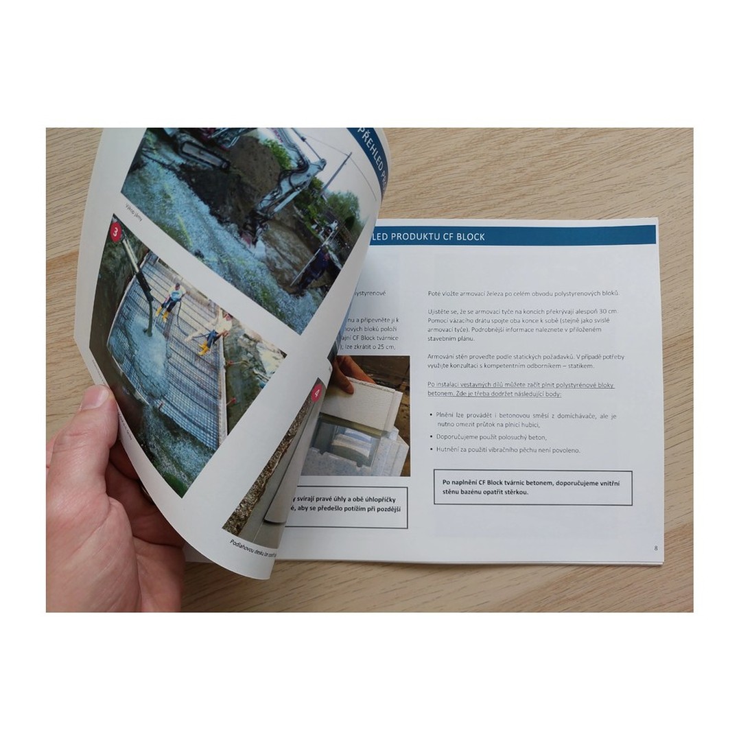 Kompletní bazénový set CF BLOCK 7, 0 x 3, 5 x 1, 5 m / 0, 6 mm - modrá fólie (bazén, filtrace, folie, skimmer) 6