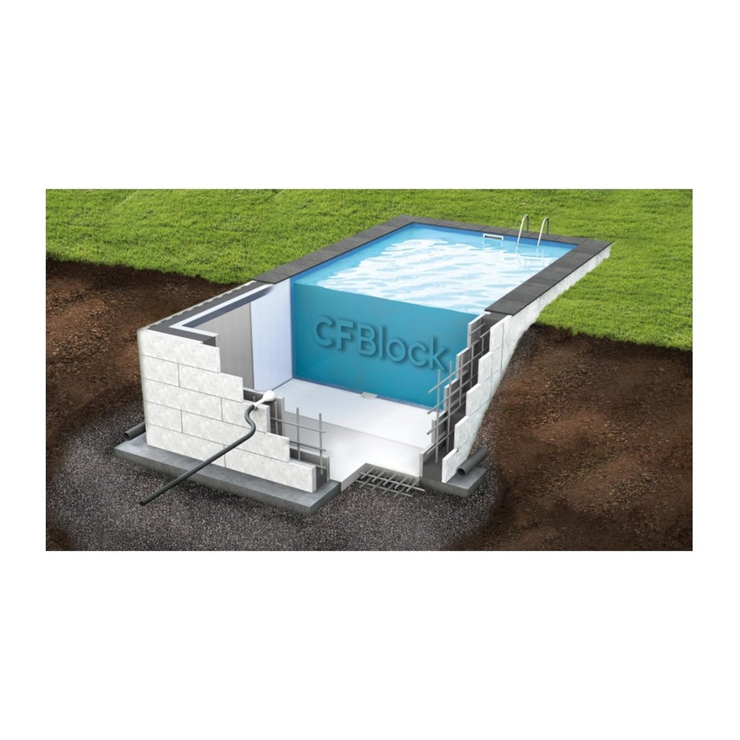 Kompletní bazénový set CF BLOCK 8, 0 x 4, 0 x 1, 5 m / 0, 6 mm - modrá fólie (bazén, filtrace, folie, skimmer) 5