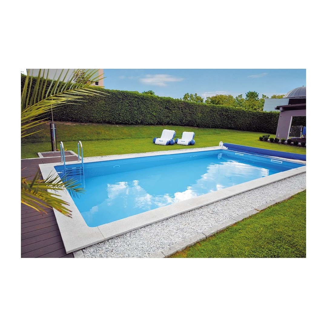 Kompletní bazénový set CF BLOCK DELUXE 7, 0 x 3, 5 x 1, 5 m / 0, 8 mm - šedá fólie (bazén, premiová filtrace, folie, skimmer) 3