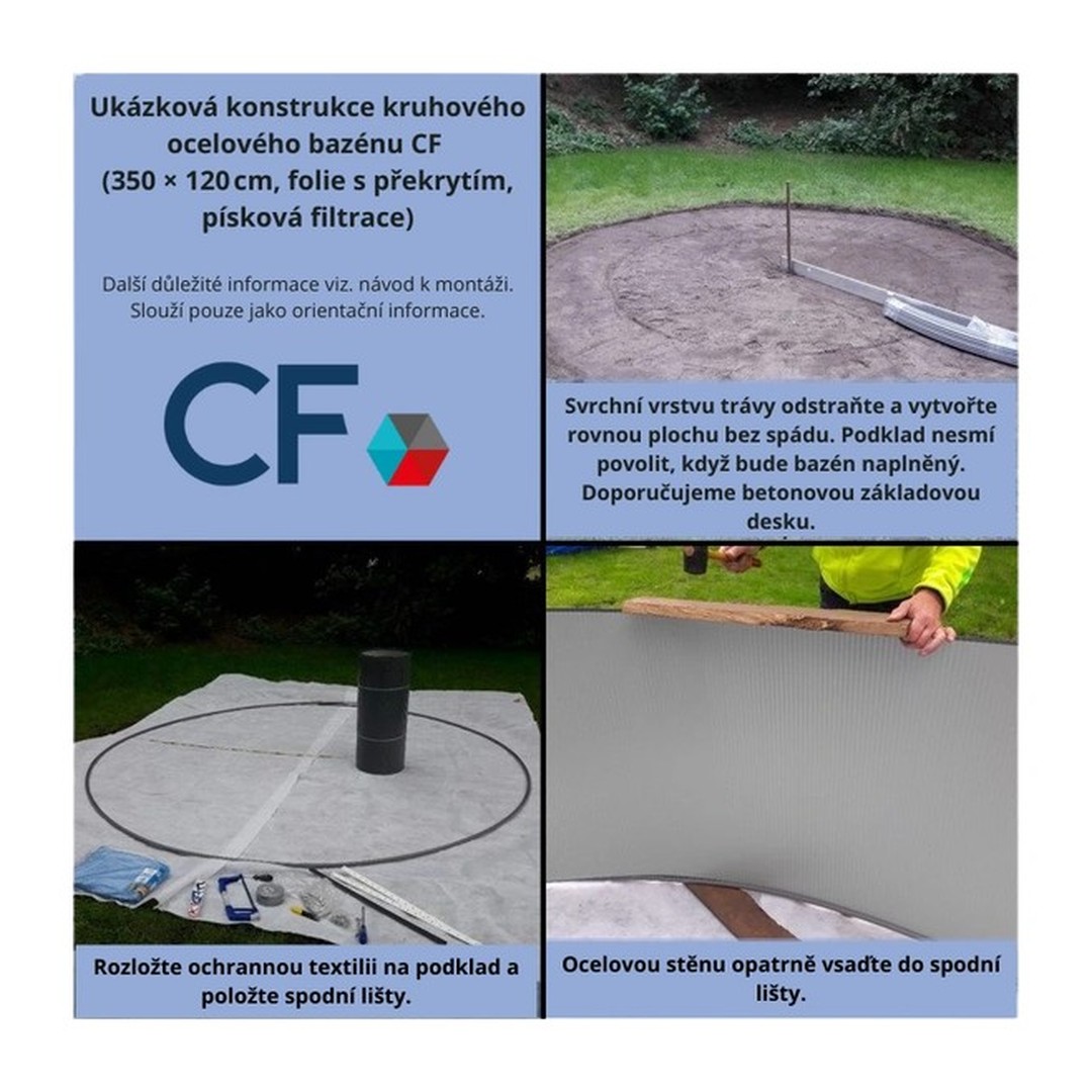 Bazén CF White/Blue - samotný bazén 350 x 90 cm 11