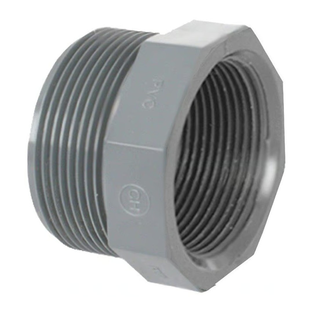 PVC tvarovka - Redukce krátká závitová 2“ ext. x 1 1/2“ int.