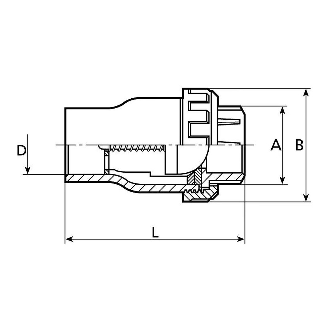 Tvarovka - Kuželový zpětný ventil 20 mm 2