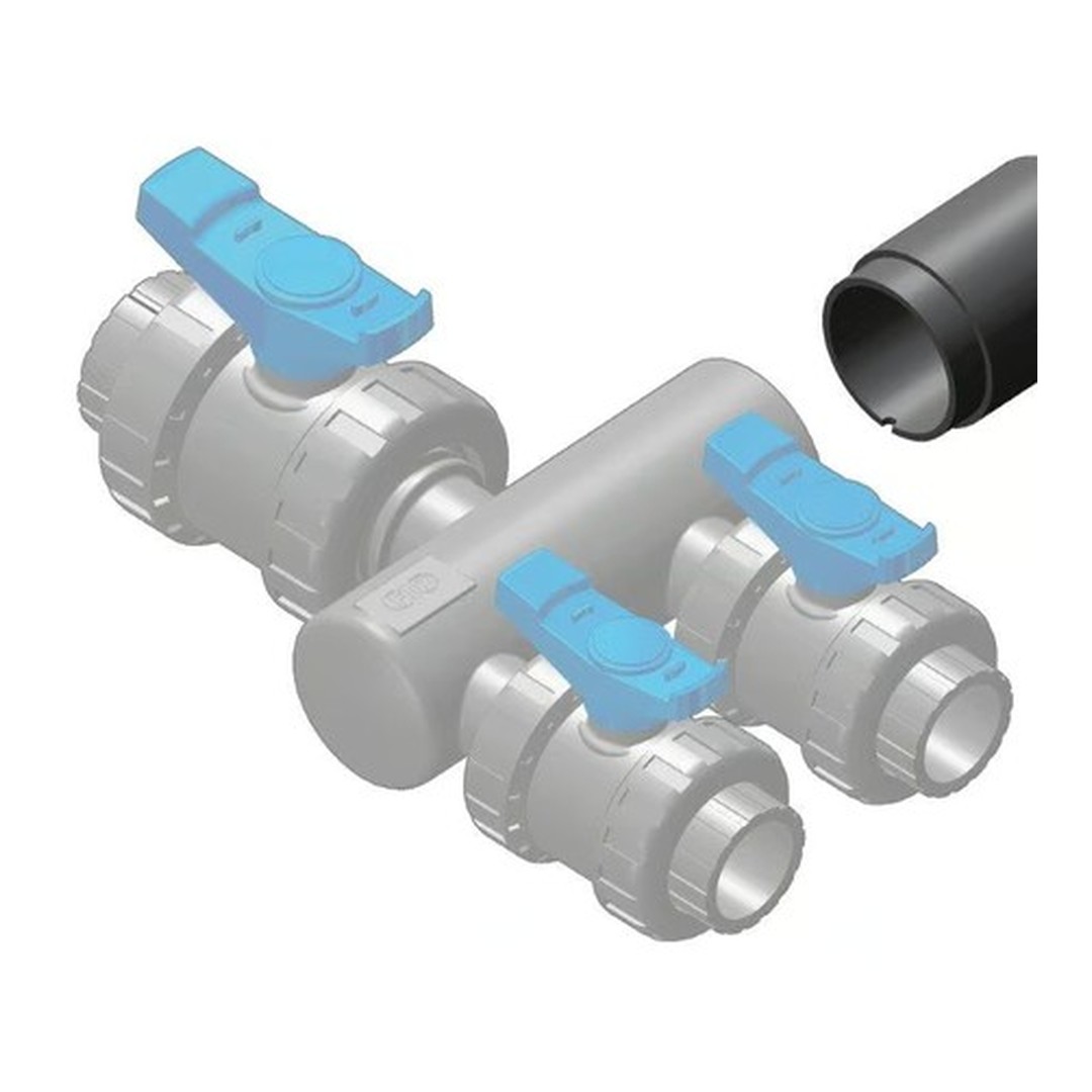 Sběrací potrubí - nástavec sběrače – 1x přímé napojení ventilu 50 mm