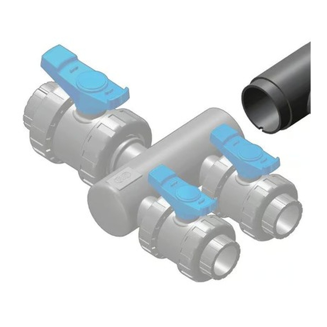 Sběrací potrubí - nástavec sběrače – 2x přímé napojení ventilu 50 mm