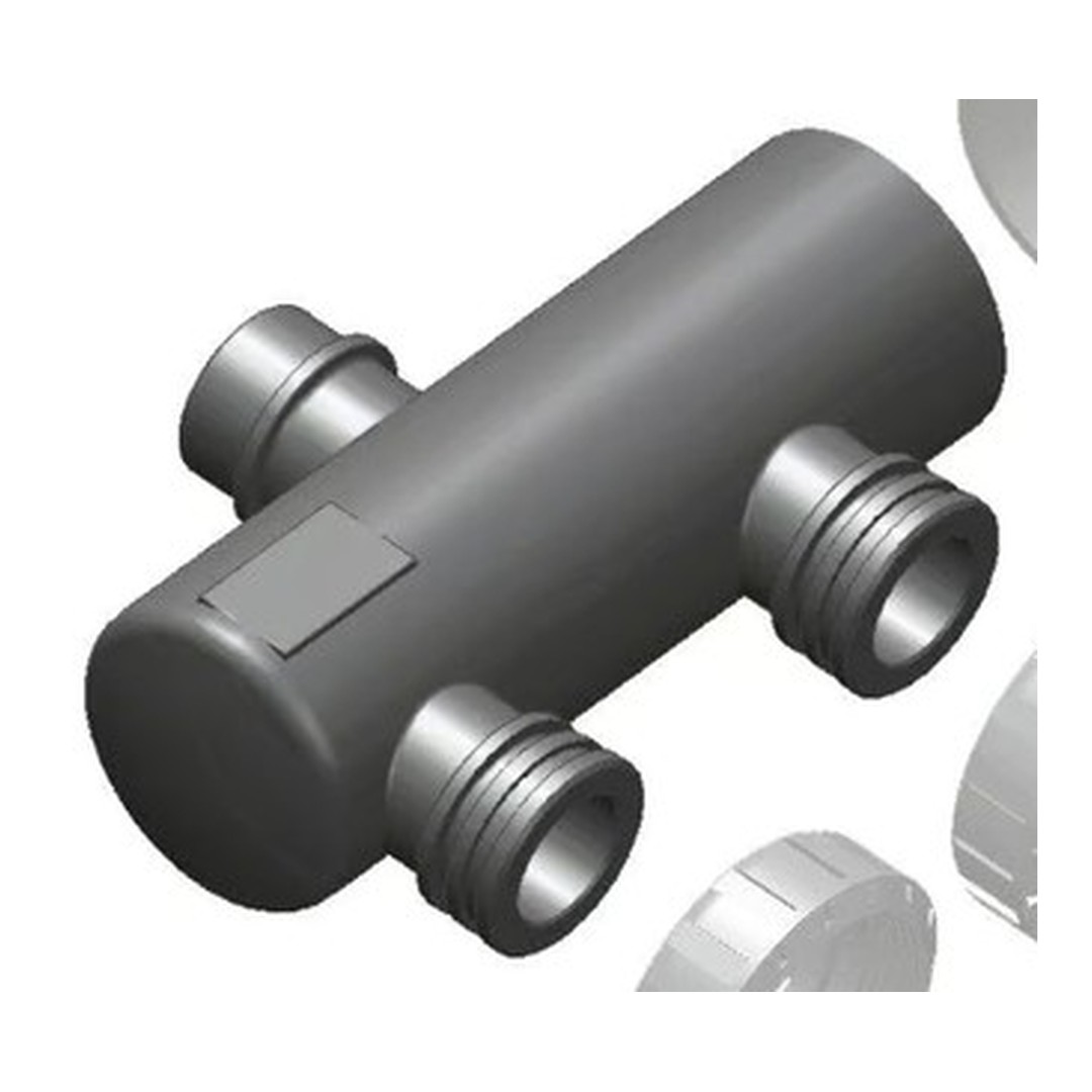 Sběrací potrubí – napojení 63mm lepením, 2x přímé napojení ventilu 50mm