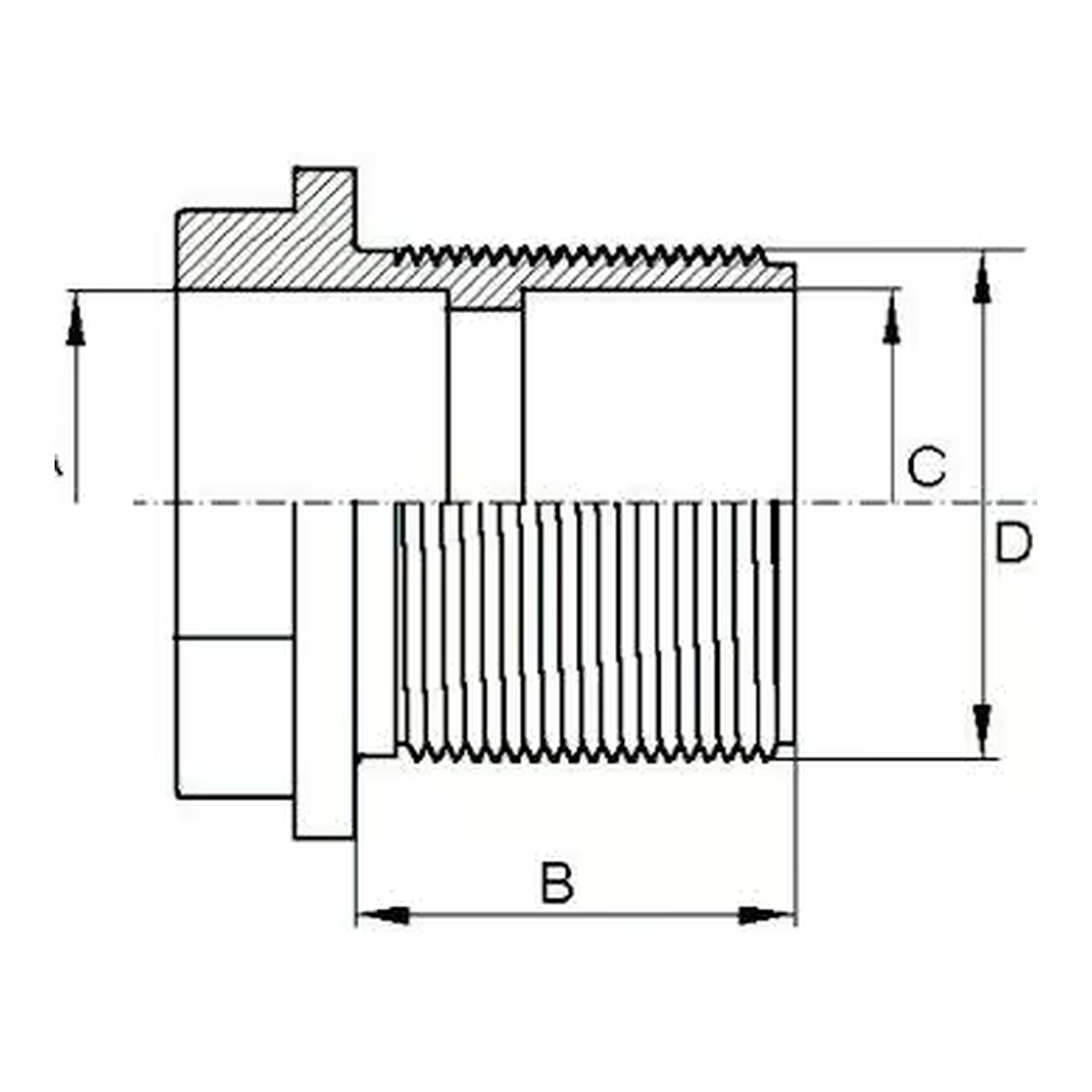 Tvarovka - Průchodka lepicí 25 x 1“ ext. CH 4