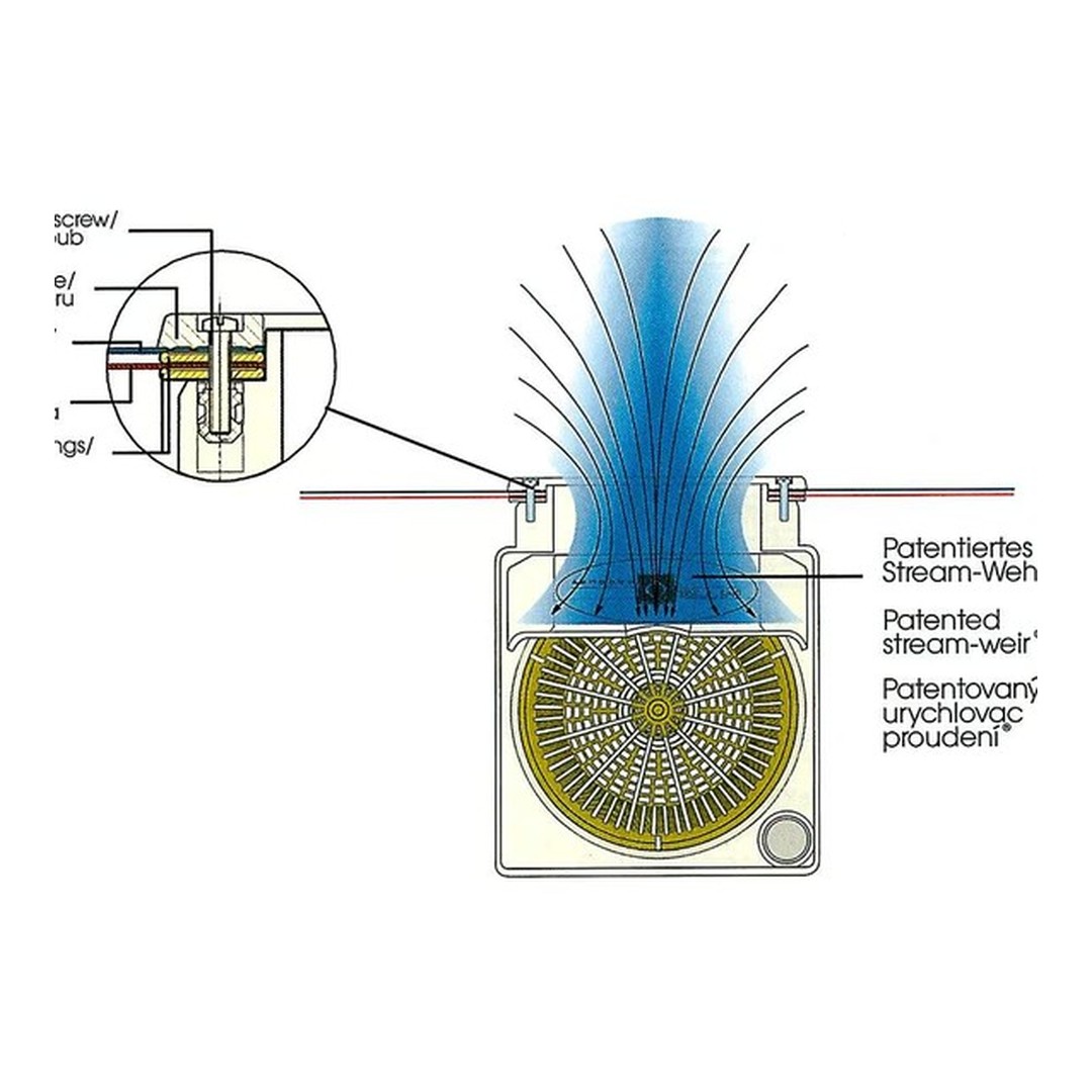 SKIMMER V10 ABS pro fólie, 150 x 150 mm, s mosaznými zástřiky 2