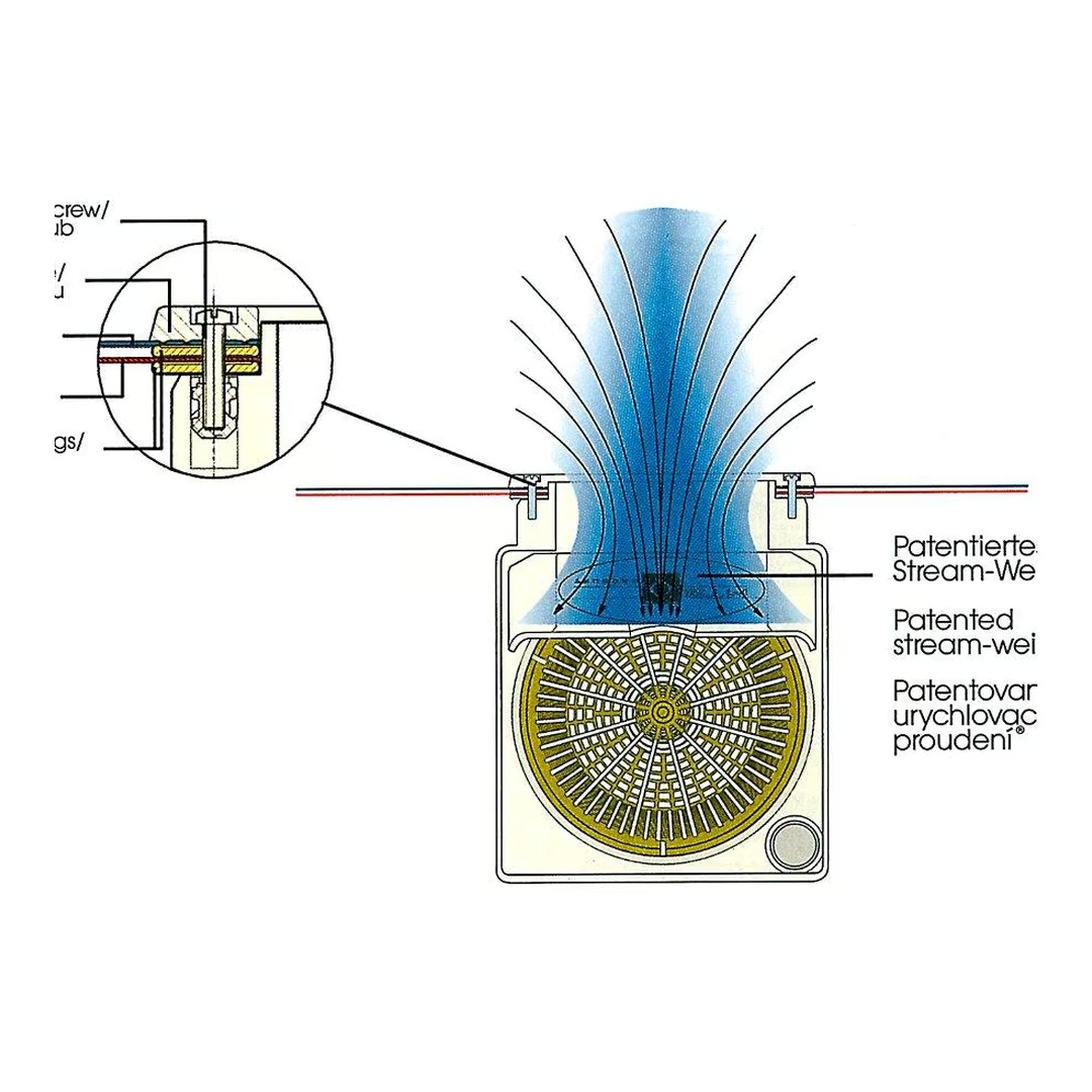 SKIMMER V10 ABS pro fólie, 150 x 150 mm, s mosaznými zástřiky 4