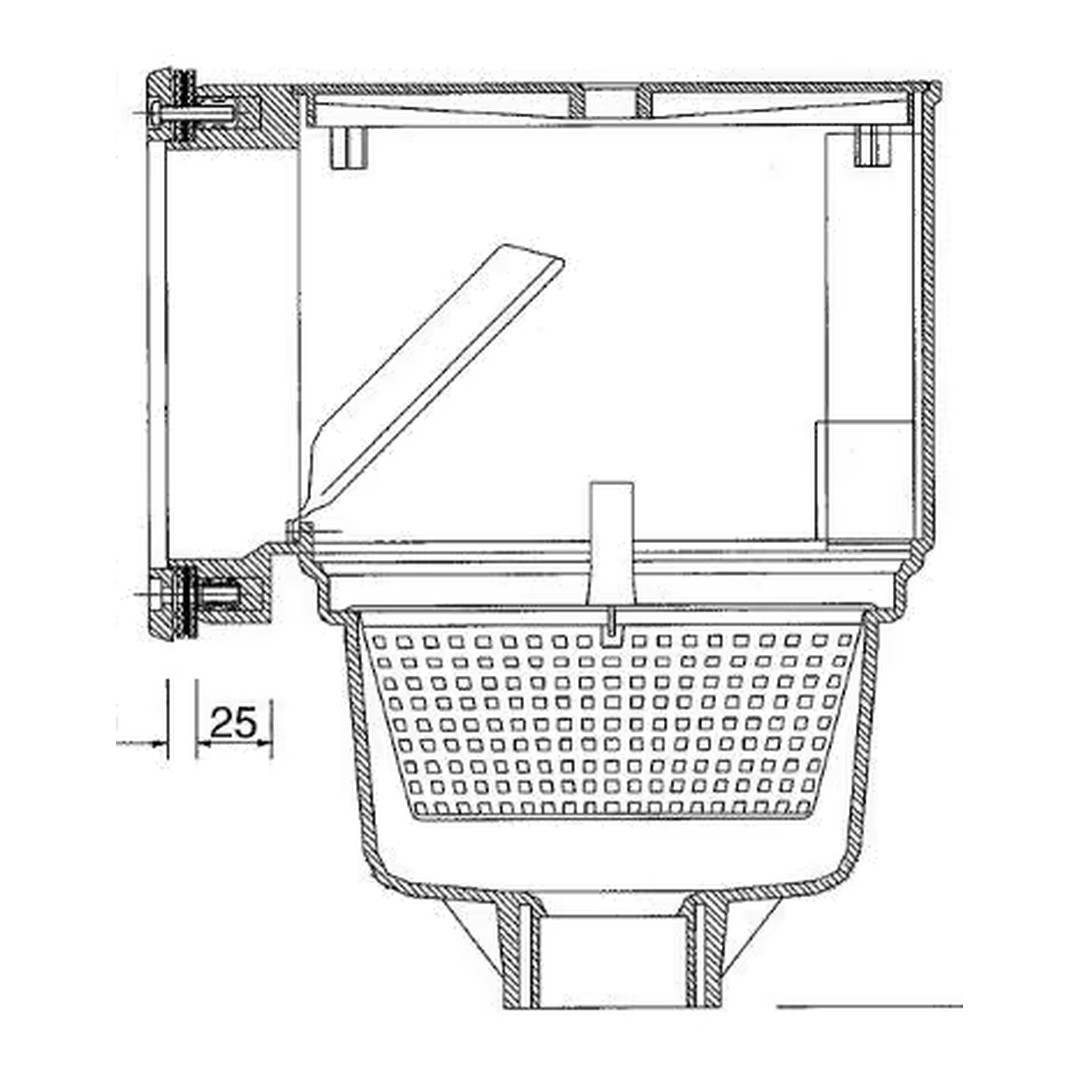 SKIMMER V10 ABS pro fólie, 150 x 150 mm, s mosaznými zástřiky 6