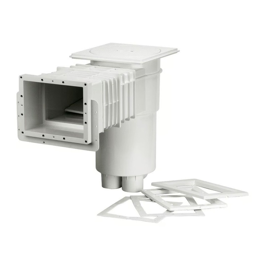 Skimmer VA, sání 215 x 160 mm, pro fólie, prodlouž. hrdlo, mosaz. zástřiky