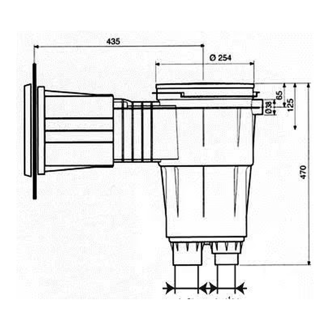 Skimmer 17, 5 l, pro fólie, s mosaznými zástřiky, široké hrdlo, RAL7004 3