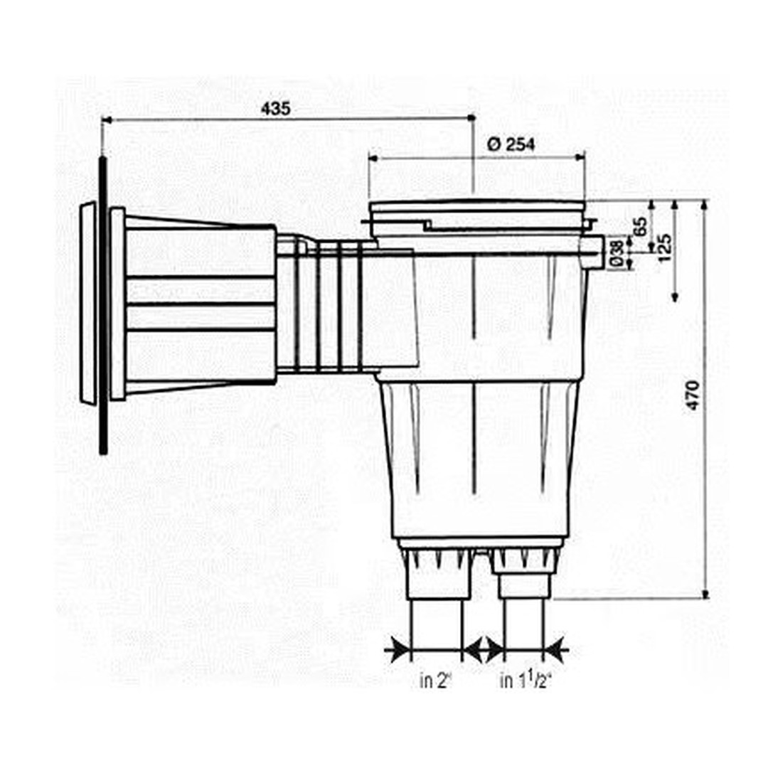 Skimmer 17, 5 l, pro fólie, s mosaznými zástřiky, široké hrdlo, RAL1015