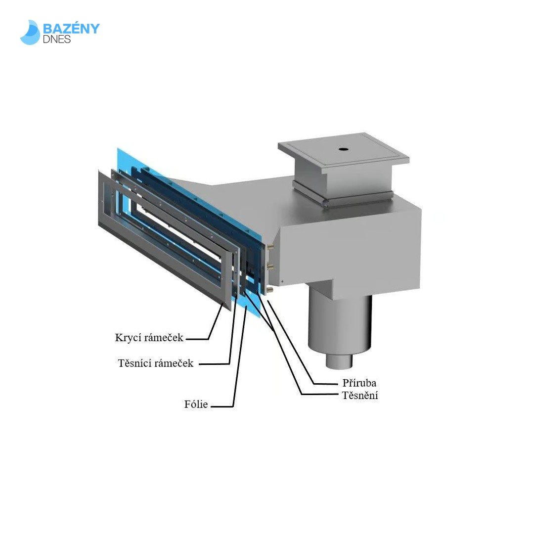 Nerezový skimmer pro fóliové bazény