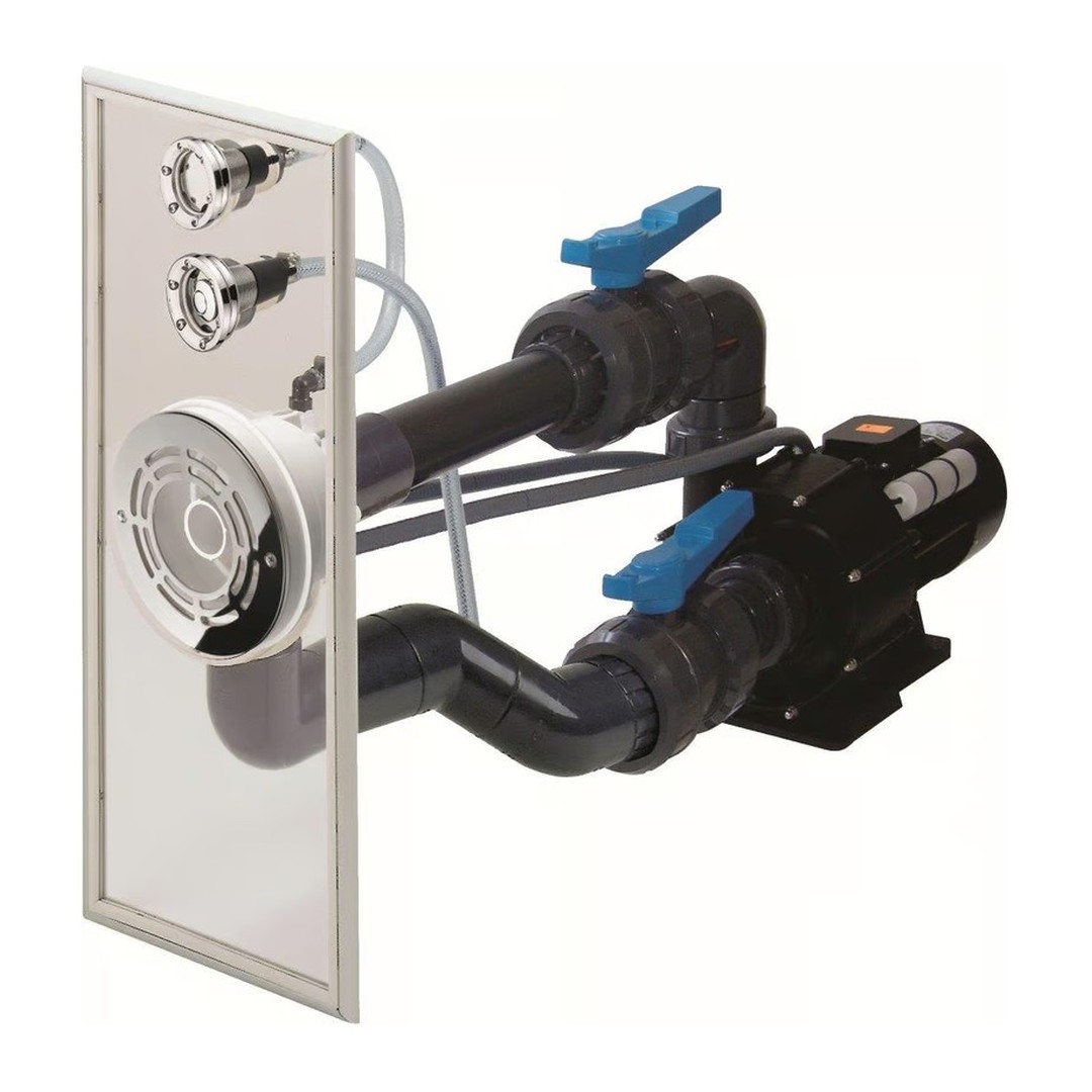 Předmontovaná sestava VAG - JET NEREZ, do fólie (průchod stěnou, čelo protiproudu, ventily, fitinky)