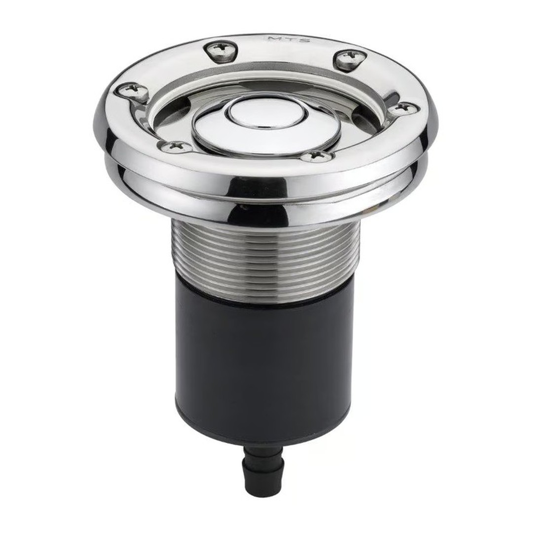 Pneumatické tlačítko v nerez základním prvku s přírubou