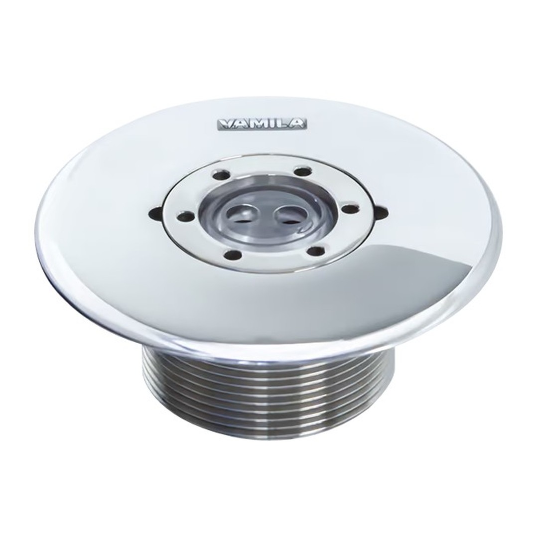 Vtoková tryska VAMILA nerez s transparentní kuličkou 2 x 7, 8 mm - zapuštěná