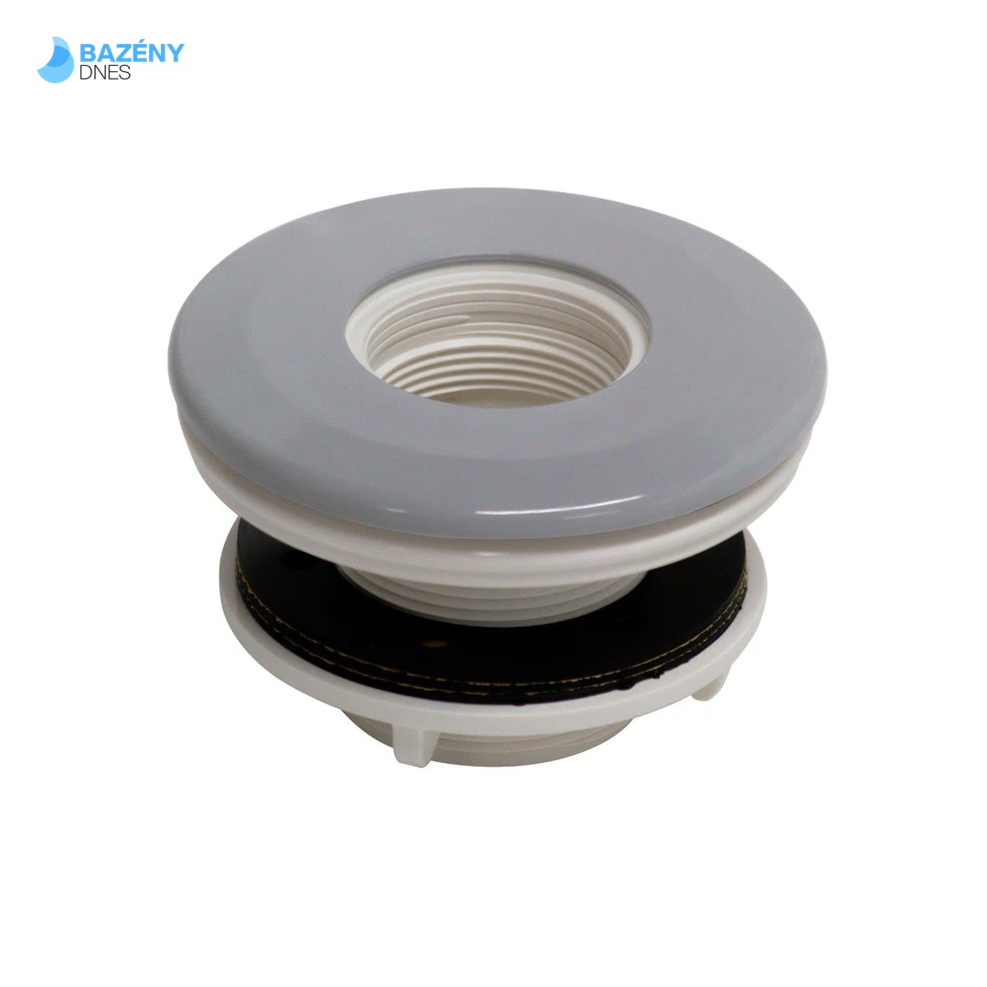 Tryska VA světle šedá - - stočená, pro světla 1, 5", pro fólivoé bazény (RAL7004)