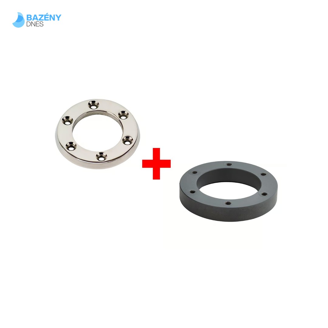 Nerezová příruba + plastový kroužek pro minitrysku do fólie