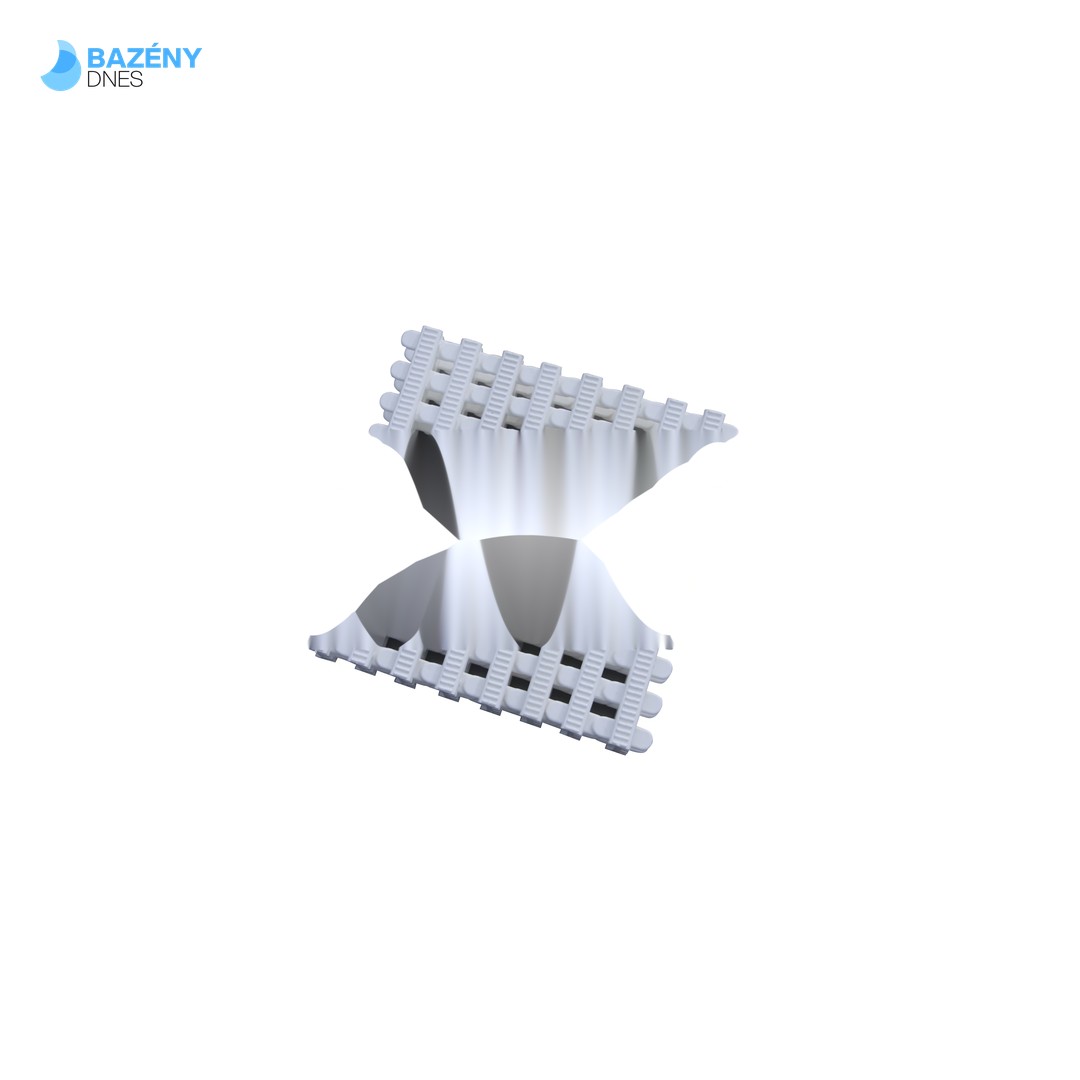 Přelivový roll - rošt pro veřejné bazény - Bílý - šířka 246 mm, výška 35 mm (43 ks/m)