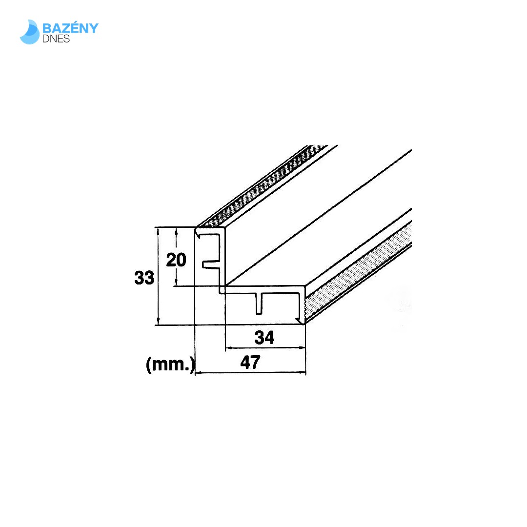 Roll rošt – hrana (MP200 - LAF) přelivného žlábku, délka 2 m