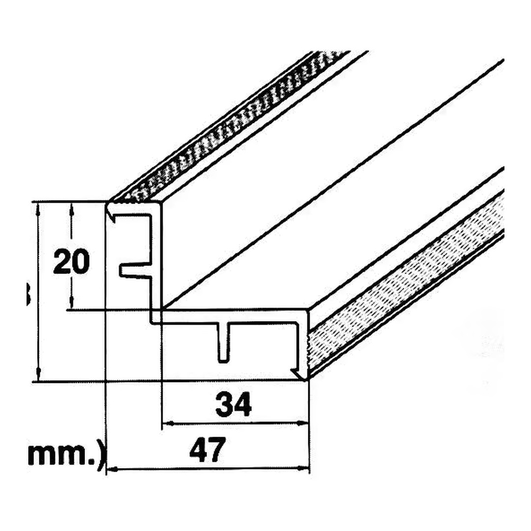 Roll rošt – hrana (MP200 - LAF) přelivného žlábku, délka 2 m 3